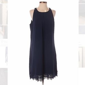 Navy dress with lace bottom
